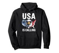 USA Is Calling Bald Eagle American Flag Map Pride Pullover Hoodie