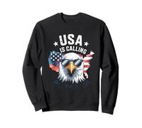 USA Is Calling Bald Eagle American Flag USA Map Sweatshirt