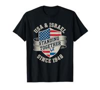 USA Israel Standing Together Since 1948 Shield Men Top T-Shirt