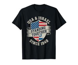 USA Israel Standing Together Since 1948 Shield Men Top T-Shirt