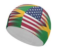 USA Jamaican Flag Funny Swim Cap Breathable Swimming Hat