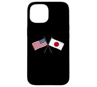 USA Japan Crossed Flags American Japanese Friendship Case for iPhone 15