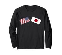 USA Japan Crossed Flags American Japanese Friendship Long Sleeve T-Shirt