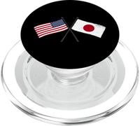 USA Japan Crossed Flags American Japanese Friendship PopSockets PopGrip for MagSafe