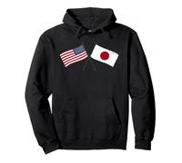 USA Japan Crossed Flags American Japanese Friendship Pullover Hoodie