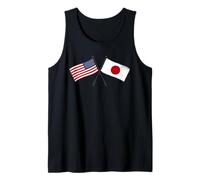 USA Japan Crossed Flags American Japanese Friendship Tank Top