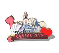 USA Kansas City Magnet Fridge Magnet Wooden 3D Landmarks Travel Collectible Souvenirs Decoration Handmade