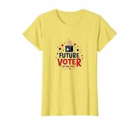 USA Kids Future Voter Patriotic Stars Election Graphic T-Shirt, Women, Lemon, XXL