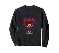 USA Kids Patriotic Kiddo American Flag Stars Fireworks Sweatshirt, Adult Unisex, Black, XL