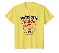 USA Kids Patriotic Kiddo American Flag Stars Fireworks T-Shirt, Kids, Lemon, 2 Years