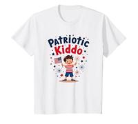 USA Kids Patriotic Kiddo American Flag Stars Fireworks T-Shirt, Kids, White, 6 Years