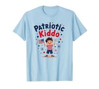 USA Kids Patriotic Kiddo American Flag Stars Fireworks T-Shirt, Men, Baby Blue, XL