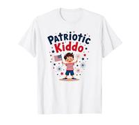 USA Kids Patriotic Kiddo American Flag Stars Fireworks T-Shirt, Men, White, S