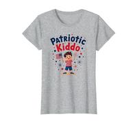 USA Kids Patriotic Kiddo American Flag Stars Fireworks T-Shirt, Women, Heather Grey, XXL