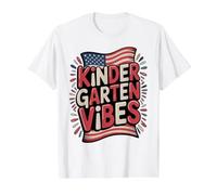 USA Kindergarten School Vibes First Day America Teacher Value Graphic T-Shirt, Men, White, S