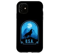 USA Live Love Explore Howling Wolf Design Case for iPhone 11
