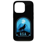 USA Live Love Explore Howling Wolf Design Case for iPhone 13 Pro