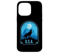 USA Live Love Explore Howling Wolf Design Case for iPhone 14 Pro Max