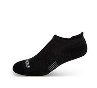 USA Made - No Show Tab Socks - Micro Weight Full Cushion - Running Socks - Merino Wool - Mountain Heritage - Black - Large