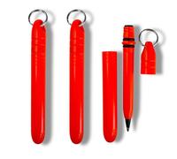 USA Made pocket pen 3 Pack with keychain Dokk, attaches to backpack, keys, lanyard-compact, affordable, lightweight, EDC black ink mini pen-waterproof, floats-carries small, writes big (Blaze Orange)
