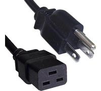 USA Male 3 Pin Plug to C19 Female Socket | 14AWG Heavy-Duty Power Cord | 2m Durable & Reliable Connection for Servers, PDU, UPS, and More