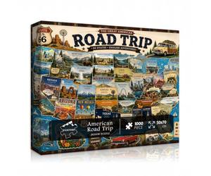 USA Map Puzzles for Adults 1000 Pieces, American Road Trip Jigsaw Puzzle | Us States Puzzle 50 States Landmarks,Vintage Route 66 Puzzle National Parks Scenic,Travel Map Puzzle United States Landscape