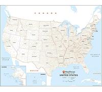 USA Map with County Names - Extra Large - 60" x 48" Laminated