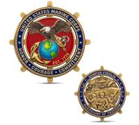 USA Marine Corps Challenge Coin Set - Semper Fidelis & Guardians of Freedom Design, Eagle Globe Anchor, Zinc Alloy Military Gift for Veterans, Active Duty, Father's Day - 2.362in (60mm) Tribute Coins