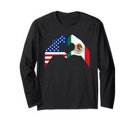 USA Mexico Heart Hands Mexican American Mexico City Pride Long Sleeve T-Shirt