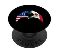 USA Mexico Heart Hands Mexican American Mexico City Pride PopSockets Adhesive PopGrip