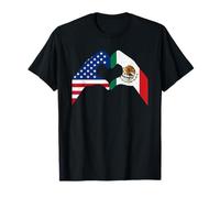 USA Mexico Heart Hands Mexican American Mexico City Pride T-Shirt