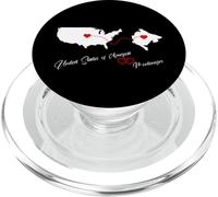 USA & Montenegro love for 2 countries hearts connection PopSockets PopGrip for MagSafe