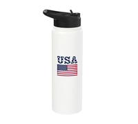 USA Name with American Flag for Americans Stainless Steel Insulated Water Bottle