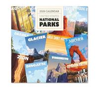 USA National Parks Wall Calendar 2026 12" x 12" FSC® Plastic Free - Starts Week On Sunday | Family Planner Art Calendar 2026