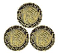 USA Navy Challenge Coin Shellback Crossing The Line Sailor Military Coin (Pack of 3)