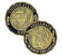 USA Navy Challenge Coin Shellback Crossing The Line Sailor Military Coin (Single Coin)