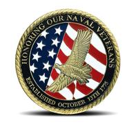 USA Navy Veterans Challenge Coin - Honoring Our Naval Veterans Inspirational Gift