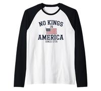 USA No Kings in America The People Patriotic Political Raglan Baseball Tee