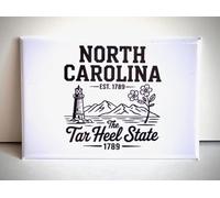 USA North Carolina, North Carolina Souvenir Fridge Magnet, North Carolina Fridge Magnet, North Karolina Travel Keepsake, Tar Heel State est.1789