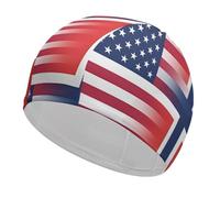 USA Norwegian Flag Funny Swim Cap Breathable Swimming Hat