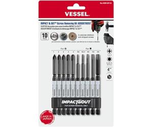 (USA Official) VESSEL Impact & Out Screw Removing Bit assortment