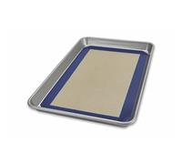 USA Pan 1705MT-1 Jelly Roll Pan and Silicone Baking Mat Set Sheet, Alloy Steel, Nonstick Commercial Quality