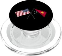 USA Papua New Guinea Crossed Flags American PNG Flag PopSockets PopGrip for MagSafe