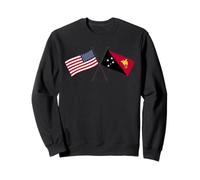 USA Papua New Guinea Crossed Flags American PNG Flag Sweatshirt