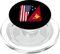 USA Papua New Guinea Half Flag American PNG Heritage PopSockets PopGrip for MagSafe