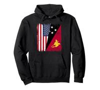 USA Papua New Guinea Half Flag American PNG Heritage Pullover Hoodie