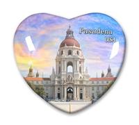 USA Pasadena Fridge Magnet Refrigerator Stickers Decorative Travel Souvenir Heart-shaped Glass