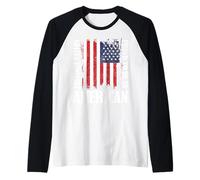 USA Patriotic - American Flag Freedom - Pride United States Raglan Baseball Tee