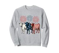 USA Patriotic Cow Farm Animal American Flag 4th of July Cow Sweatshirt