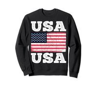USA Patriotic Design For Women & Men USA American Flag Sweatshirt